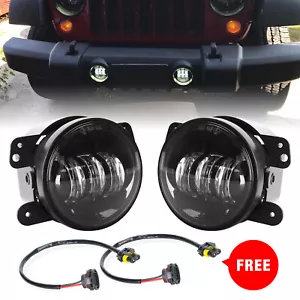 Pair 4 inch LED Fog Lights Driving Lamps For Jeep Wrangler JK LJ TJ for Chr-ysle - Bild 1 von 12