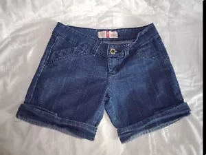 Vintage BB Sport Striped Checkered Jean Shorts - Picture 1 of 7