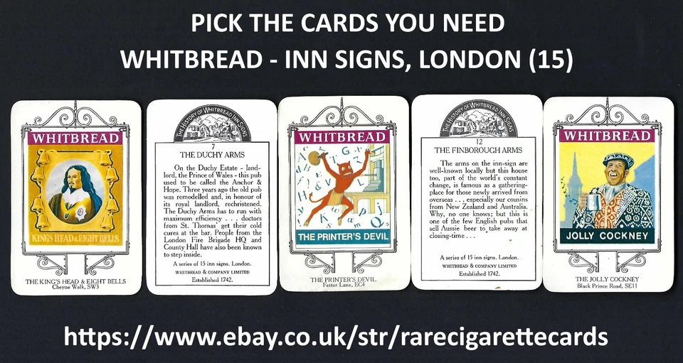 WHITBREAD - INN SIGNS, LONDON (15) - PICK THE CARDS YOU NEED - Image 1 of 1
