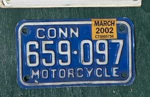 2002 CONNECTICUT MOTORCYCLE LICENSE PLATE TAG # 659-097 - Picture 1 of 1