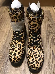 Neu im Karton Coach Lucy Leder-Bootie Spitze Leopardenmuster - Bild 1 von 9