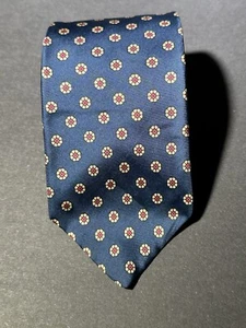 Lands End Charter Collection Mens Blue Beige Red Silk Tie Used - Picture 1 of 6