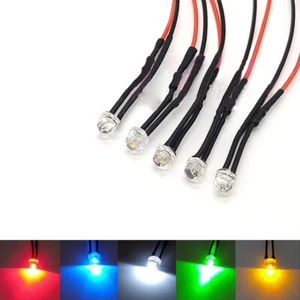 5pcs 5mm Pre-Wired Straw Hat LED Bulb 3V 6V 9V~220V White Green Blue Red Yellow - Picture 1 of 6