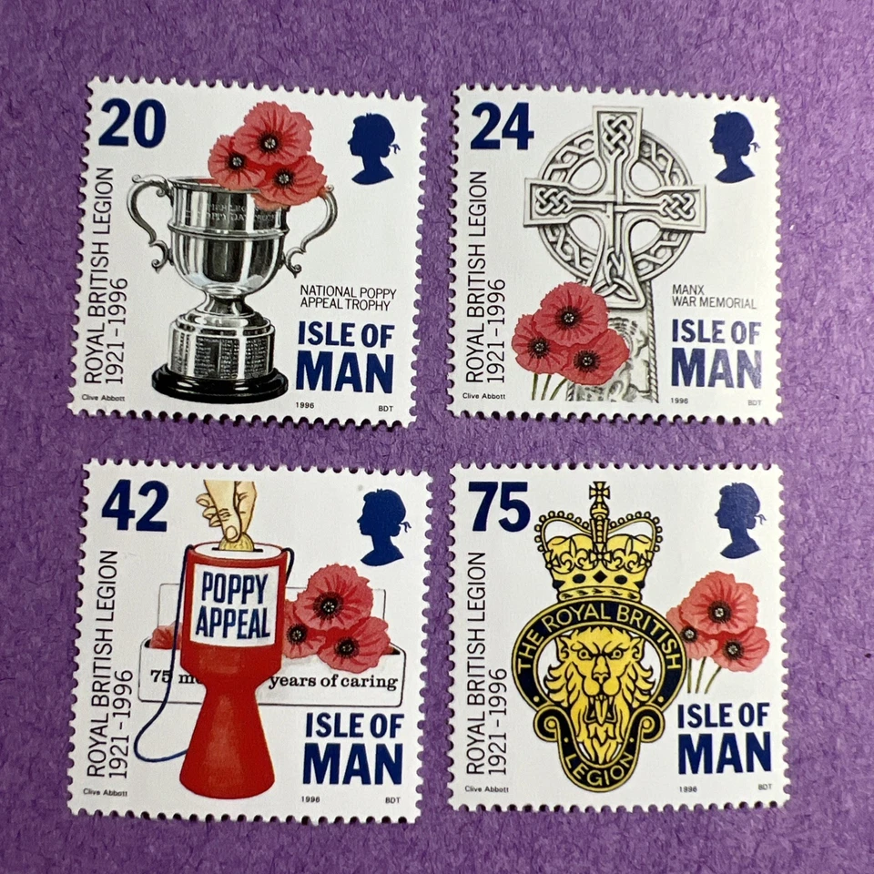 Isle of Man 1996 - MNH Scott 706-709. Royal British Legion, 75th Anniversary. - Image 1 of 1
