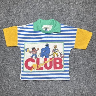 Camiseta polo de colección Sesame Street Ernie Cookie Monster Marima Club juvenil niño pequeño Foto 1 de 4