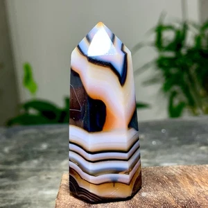 44G Natural red sardonyx striped agate Tower crystal mineral column Healing - Picture 1 of 22