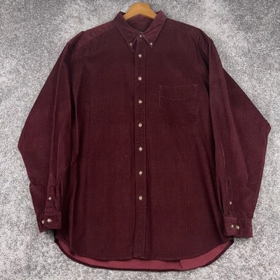 Camisa de franela de pana Eddie Bauer para hombre XL alta roja espiga peso pesado Foto 1 de 4