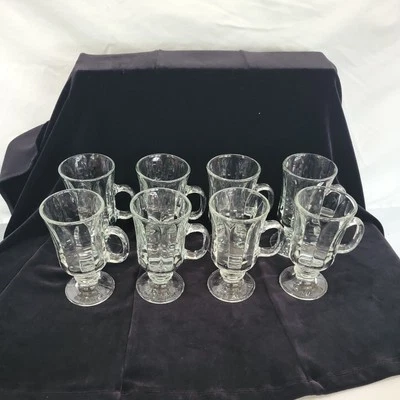 Ирландская винтажная кофейная кружка 8 Anchor Hocking с кольцом на ножках основание 8 унций прозрачная  - Изображение 1 из 4