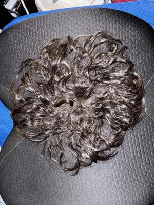 Head Topper wig Short Wavy Hair Darkest Brown Clip NWOT - Image 1 of 4