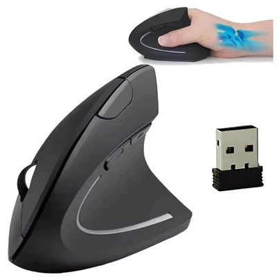 MOUSE VERTICALE WIRELESS ERGONOMICO POLSO TUNNEL CARPALE 6 TASTI DPI REGOLABILI - Image 1 of 4