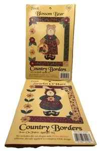 Country Borders Iron On Fabric Applique Kit #72106 & #72108 Bear VTG - Lot of 2 - Picture 1 of 6