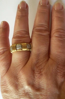 Anillo Roberto Coin Appassionata Diamante Oro 18k 6.5mm Banda Ancha Tamaño”8 Foto 1 de 4