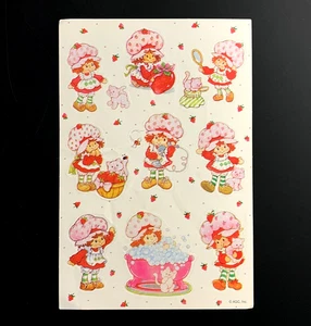 ERDBEER SHORTCAKE Cartoon Animation VINTAGE STICKERBOGEN - Bild 1 von 7