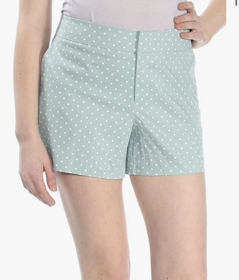 Maison Jules 女式 Polkadot 棉斜纹布薄荷绿色短裤 L(10) 码 — 第 1/4 张图片