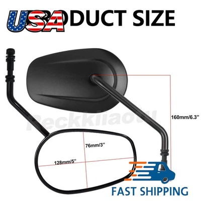 Espejos retrovisores de vástago largo para motocicleta Harley-Davidson Softail Custom FXSTC Foto 1 de 4