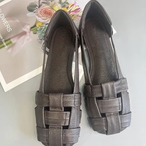 Massimo Dutti Women's Woven Leather Slip On Loafers Soft Flat Comfort Shoes - Picture 1 of 7