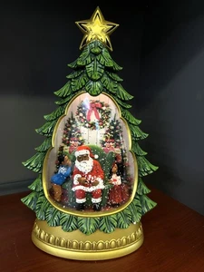 Holiday Traditions beleuchteter Glitzerbaum Valerie schwarz Weihnachtsmann H260017A - Bild 1 von 6