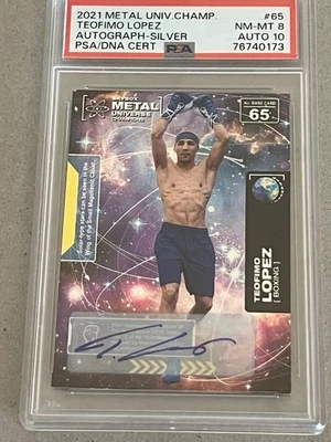 2021 SkyBox Metal Universe Champions #65 Teofimo Lopez Base Silver Auto Psa 8 - Image 1 of 3