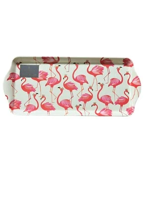 Sara Miller Pimpernel Flamingo Melamine Handled Sandwich Tray Summer Beach - Image 1 of 3