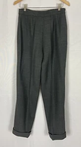 DONNA KARAN Signature Size 8 Gray Straight Legg Cuffed Pants - Picture 1 of 3