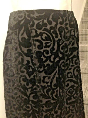 Preciosa Falda Larga Años 80 TERCIOPELO BURNOUT Etiqueta BLOOMINGDALE'S Talla 6 Cintura 24 Cadera 34 Foto 1 de 4