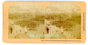 Chicago IL-WOODED ISLAND-HORT BLDG-1893 Exposición Colombina Kilburn Stereoview - Imagen 1 de 2