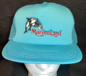 Vintage Marineland Niagara Falls Canada Orca Whale Trucker Snapback Mesh Hat - Picture 1 of 16