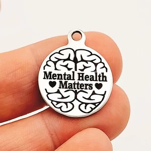 Mental Health Matters Charms for jewellery making, pendants, DIY project, Brain - Picture 1 of 2