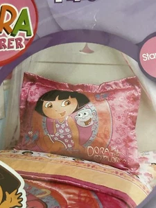 NEW Nick JR DORA the Explorer Boots PILLOW SHAM Case Satin Polyester Standard Sz - Picture 1 of 5