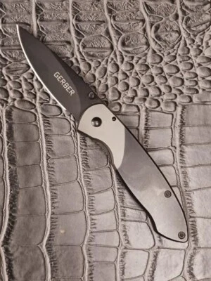 Multicolor Black/Grey Handle Stainless-Steel Spear Point Pocket Knife w Clip - Image 1 of 4