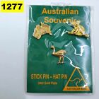 Australian Animal Souvenir Stick Pin Hat Pins 24 ct Gold Plate Set of 3