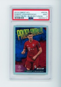 2019-20 Robert Lewandowski Topps Finest Blue/Red Fusion Refractor Case Hit PSA 9