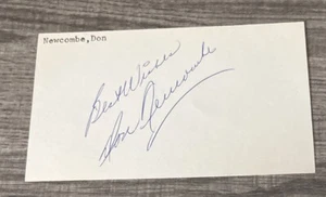 Don Newcombe SIGNED Auto INDEX CARD - Picture 1 of 1