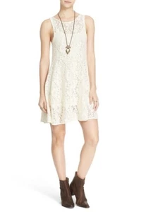 NWT FREE PEOPLE Miles of Lace Dress in Ivory $128 - M - Picture 1 of 8