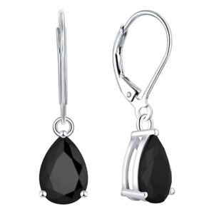 Trendy Female Silver Color black Crystal Zircon Water Drop Dangle Earring Jewelr