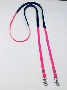 Biothane horse reins 295cm Long 19mm Wide -Neon Pink - Picture 1 of 3