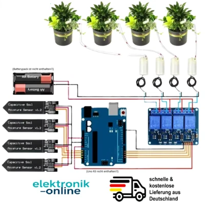 MARKENLOS Automatische Bewässerung DIY Kit komp Arduino Selbstbewässerungssystem Garten 4x