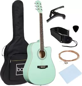 Best Choice Products 41in Full Size All Wood Acoustic Guitar Set, Socal Green - Picture 1 of 2