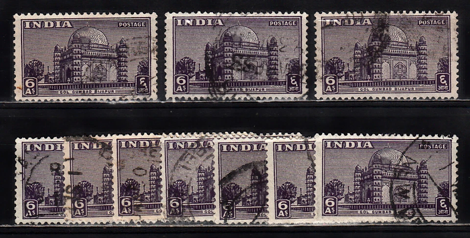 INDIA 1949 TOMB OF ADIL SHAH 6a VALUE WHOLESALE LOT SCOTT 215 USED - Image 1 of 1