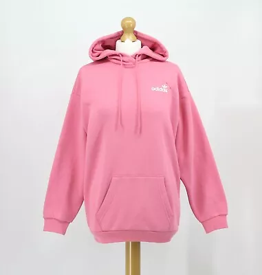 Adidas Originals Ladies Dark Pink Linear Logo Overhead Fleece Hoodie Rrp Â£50 T • 27.49€