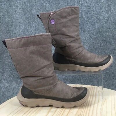Crocs Botas Mujer 9 Dueto Ocupado Día Media Pantorrilla Invierno Botas para Nieve 15763 Gris Púrpura Foto 1 de 4