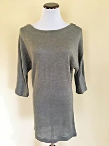Sparkle and Fade Women's Medium Gray Gold Tunic Sweater Sparkle Acrylic NWT - Picture 1 of 8