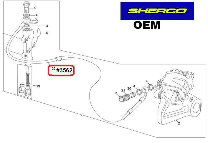 Oem Sherco Rear Brake Hose end 2.5/5.1 12 #3562 - Image 1 of 1