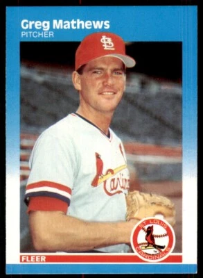 1987 Fleer Greg Mathews Rookie A St. Louis Cardinals #303 - Image 1 of 2