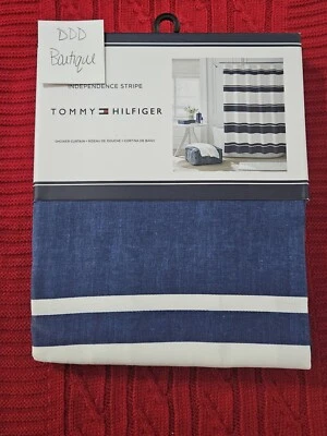 Nuevo en Paquete Tommy Hilfiger 'Independence Stripe' Tela Cortina de Ducha Azul 72" x 72" Foto 1 de 4