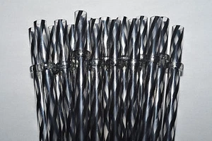 11" Zoll wiederverwendbare Strohhalme wirbelnd schwarz klar Kunststoff Acryl 11" Ringe BPA frei - Bild 1 von 8