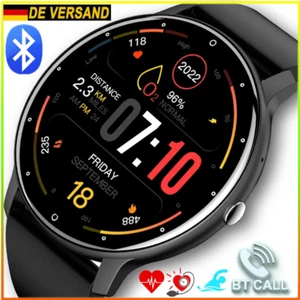 Smartwatch, Gesundheits- und Fitnesstracker für Damen und Herren, Android + IOS