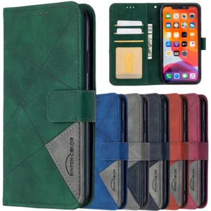 Shockproof Leather Flip Wallet Case For iPhone X Xr 11 12 13 14 15 16 Pro Max 6S - Picture 1 of 18
