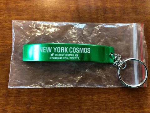 NEW YORK COSMOS SOCCER TEAM CAN/BOTTLE OPENER ON KEY RING - BRAND NEW NEVER USED Cover