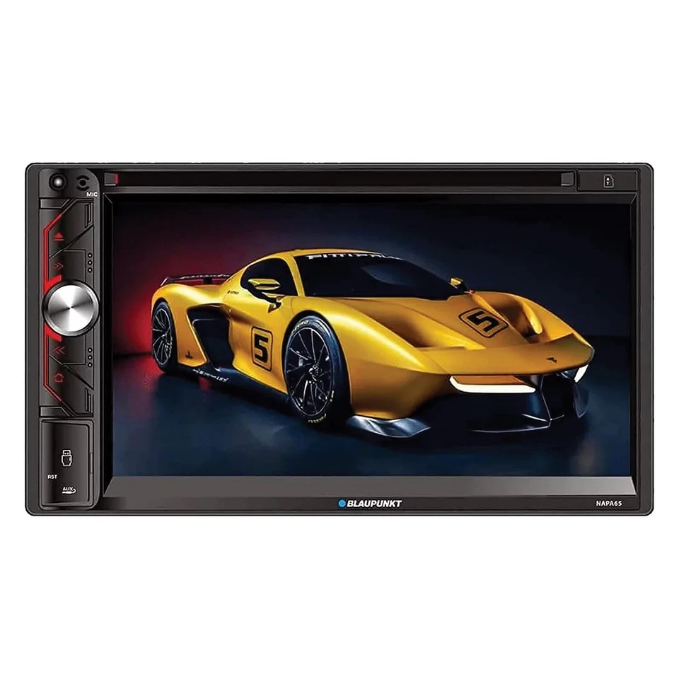Blaupunkt 6.9" 2-Din Touchscreen DVD AM FM Receiver w/Bluetooth & Remote -NAPA65 - Image 1 of 1